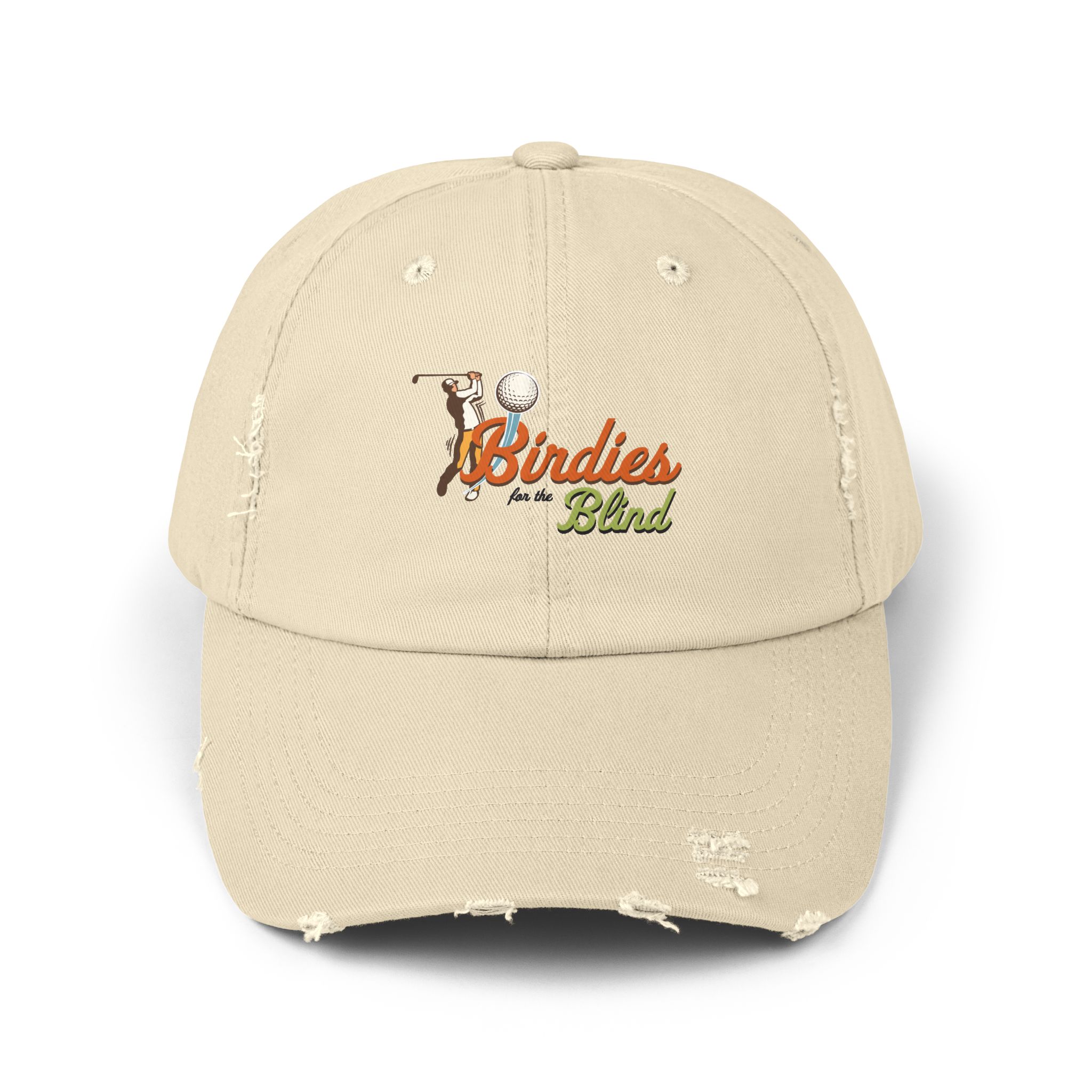 Birdies for the Blind Embroidered Distressed Cap